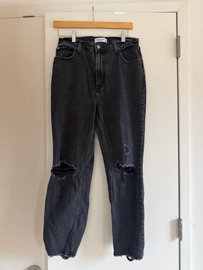 Abercrombie & Fitch Black Distressed Boyfriend Jeans